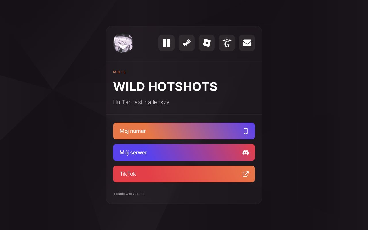 Carrd profile picture for @wild